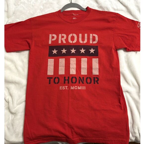 Ford Proud to Honor American Flag Mens M USA Patriotic Graphic Retro Motorsports - Picture 1 of 6